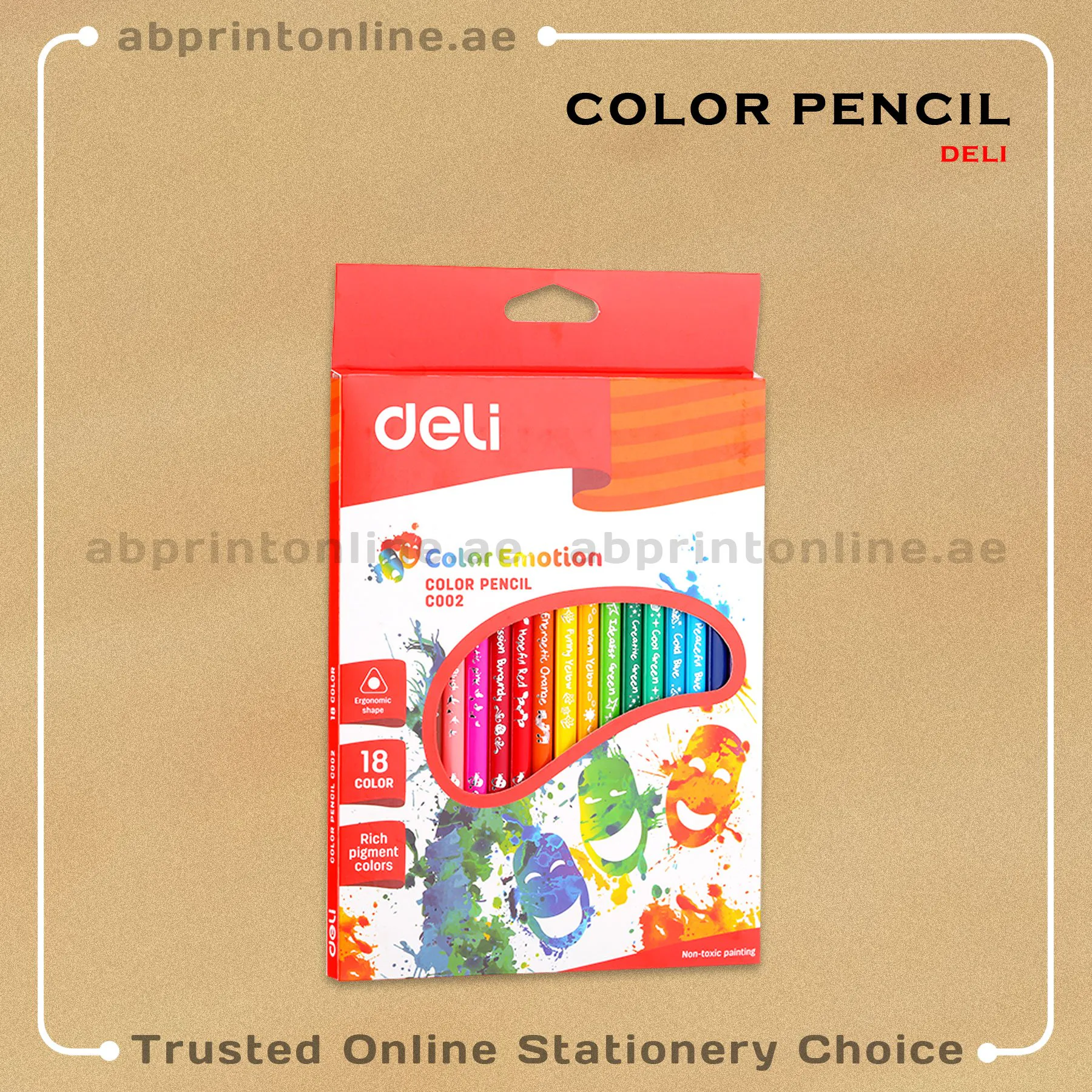 ColorPencil18clrDeli DELI COLORED PENCIL PACK OF 18 COLOURS - Image 1