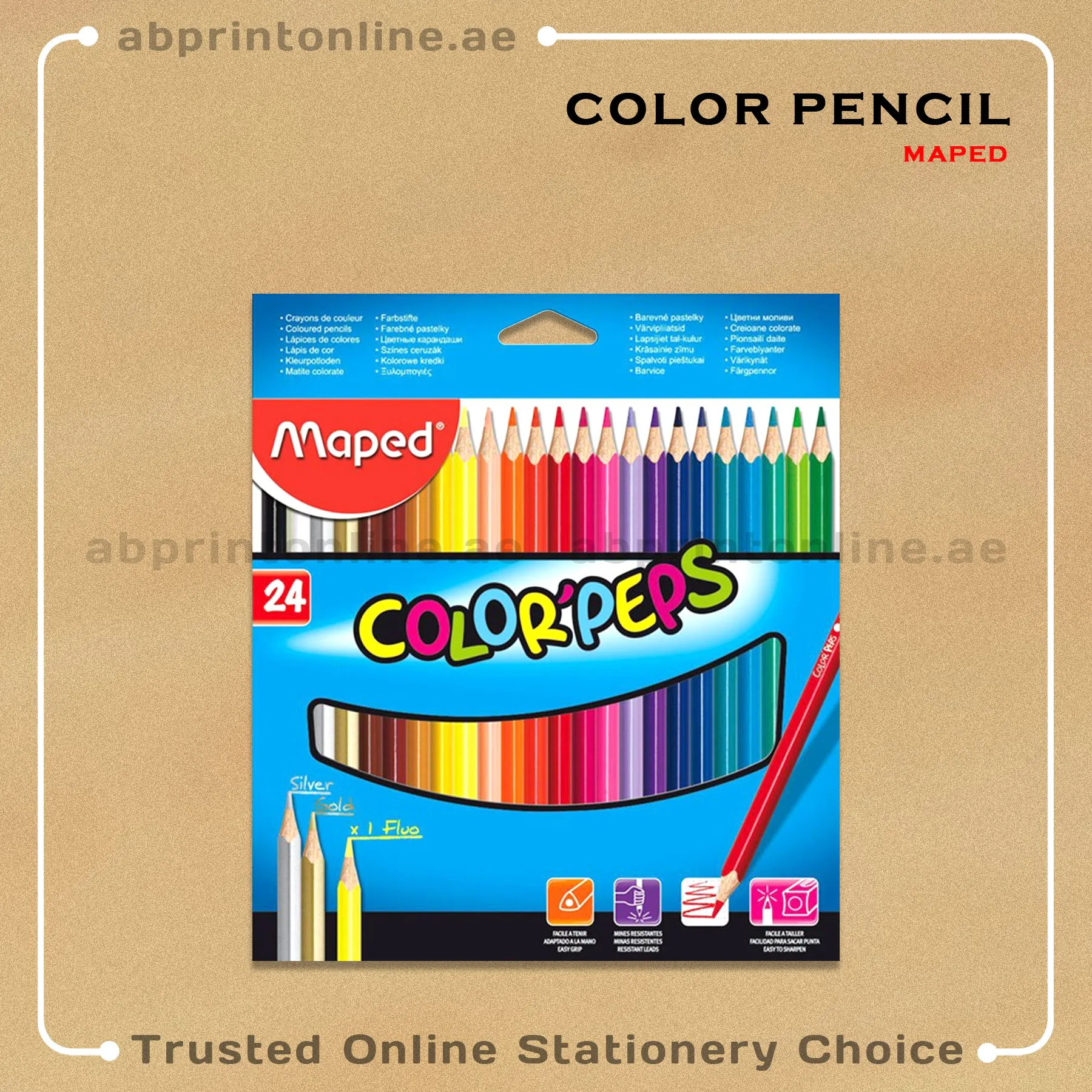 ColorPencil24clrMD MAPED COLOR PEPS STAR , PACK OF 24 COLORS - Image 1