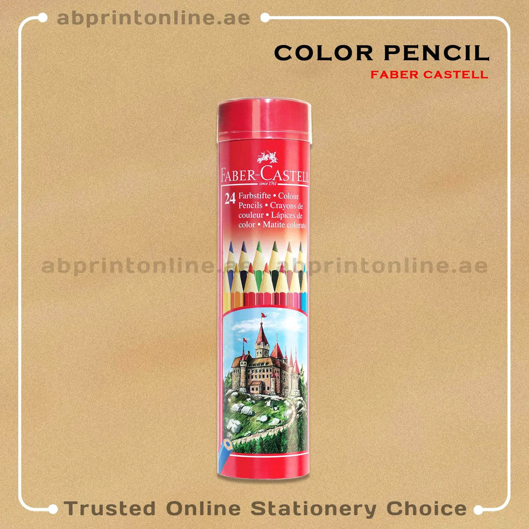 FABER-CASTELL COLOUR PENCILS ROUND TIN - 24 COLORS - Image 1