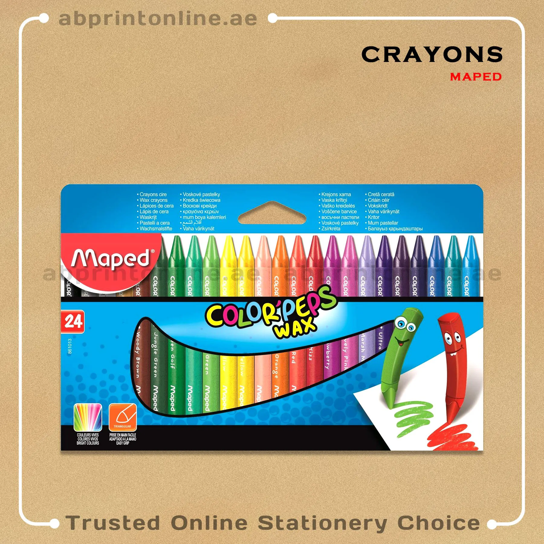 MAPED  COLOR PEPS WAX CRAYONS 24 COLORS - Image 1