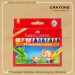 FABER-CASTELL REGULAR WAX CRAYONS PACK OF 12 COLOURS