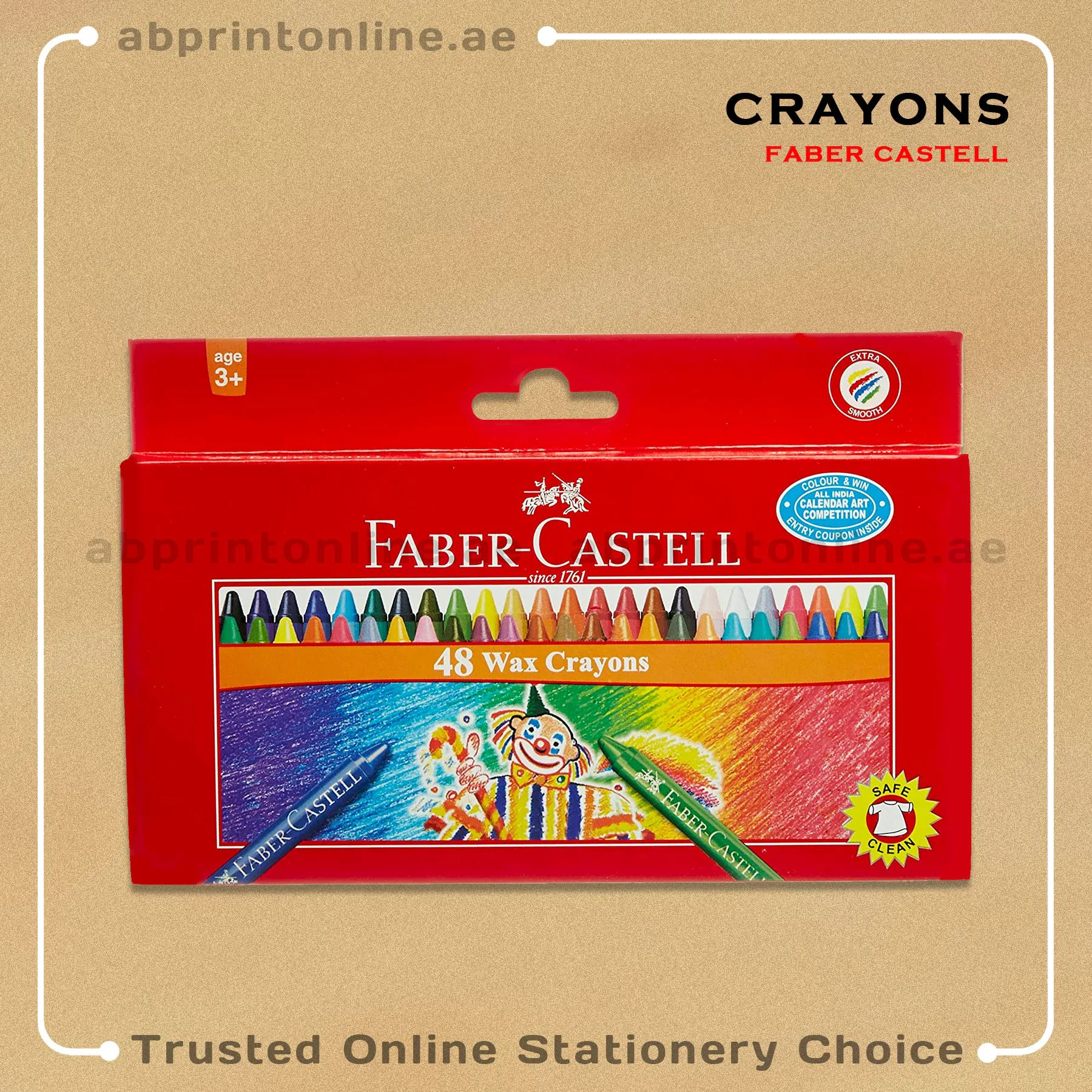CrayonsFC48clr FABER-CASTELL REGULAR WAX CRAYONS PACK OF 48 COLOURS - Image 1