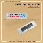 EPOXY SILVER BASED NAME BADGE PRINTING - 7.5CM X 2.5CM