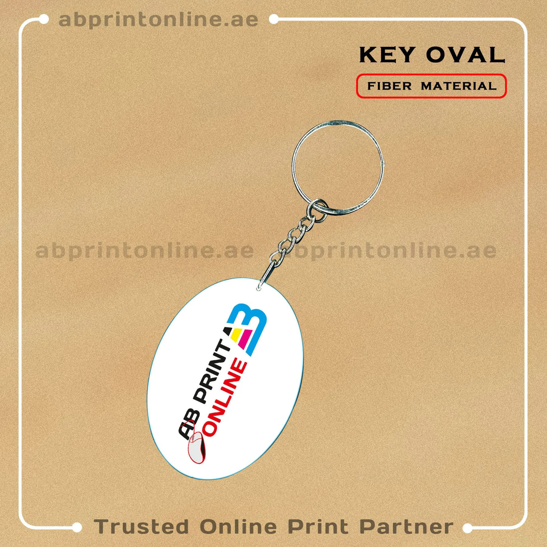 KEY RING PHOTO PRINTING -FIBER OVAL - Image 1