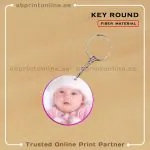 KEY RING PHOTO PRINTING -FIBER ROUND