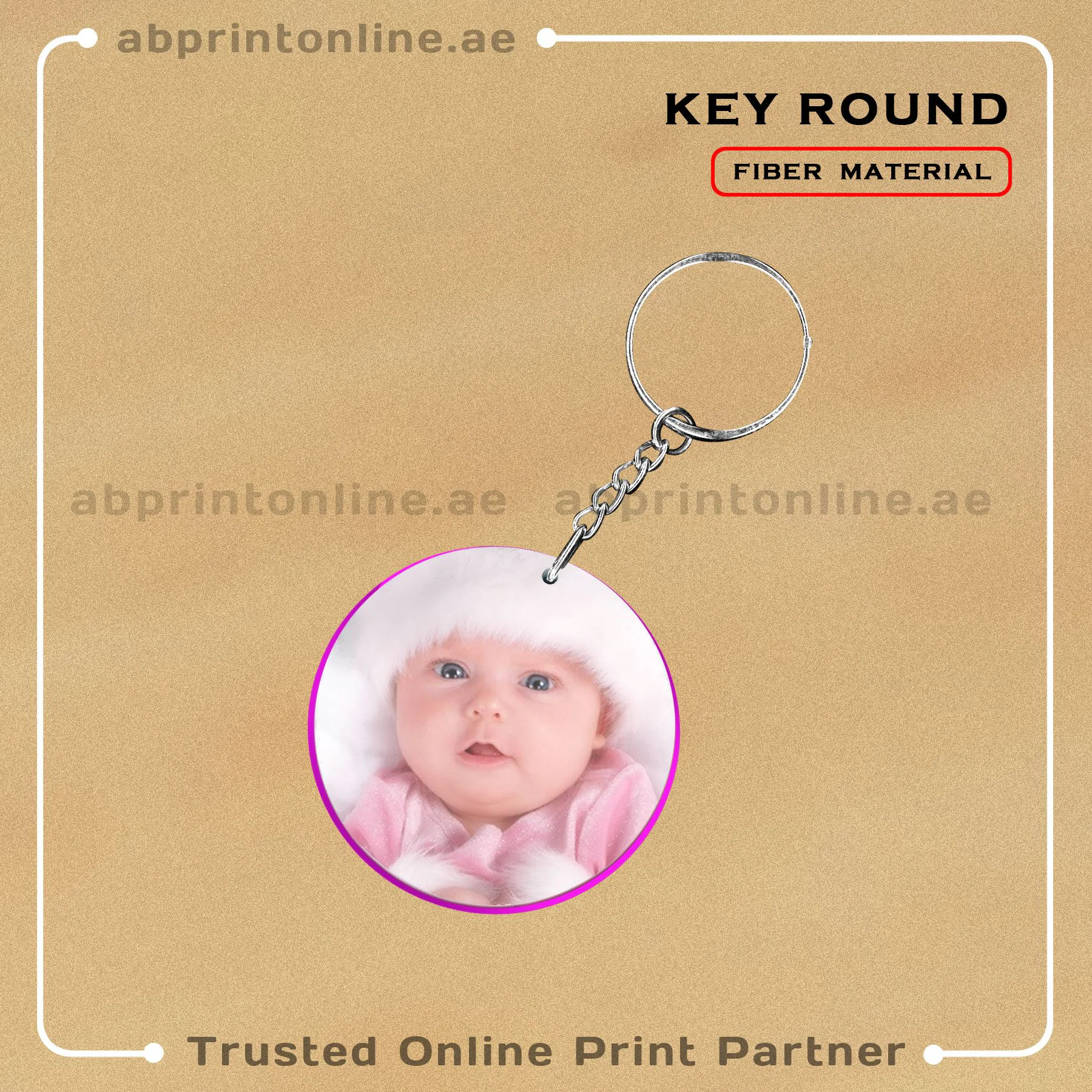 KEY RING PHOTO PRINTING -FIBER ROUND - Image 1