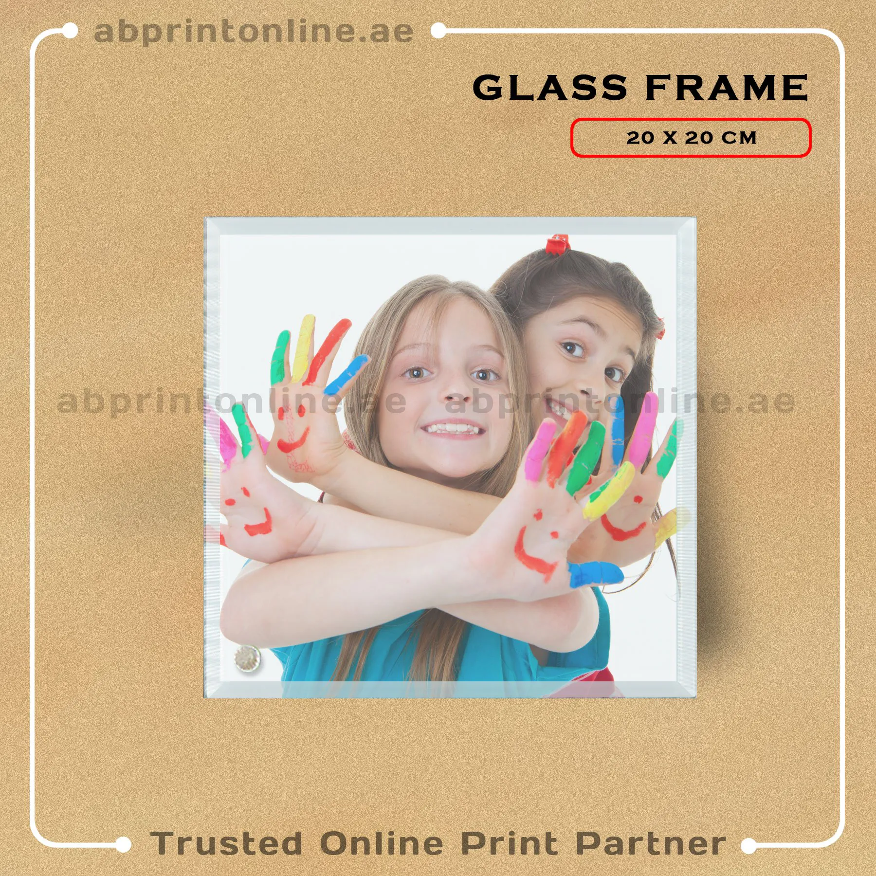 GLASS-20X20 GLASS PHOTO FRAME PRINTING 20CMX20CM - Image 1