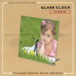 GLASS CLOCK PHOTO FRAME PRINTING 20CMX20CM