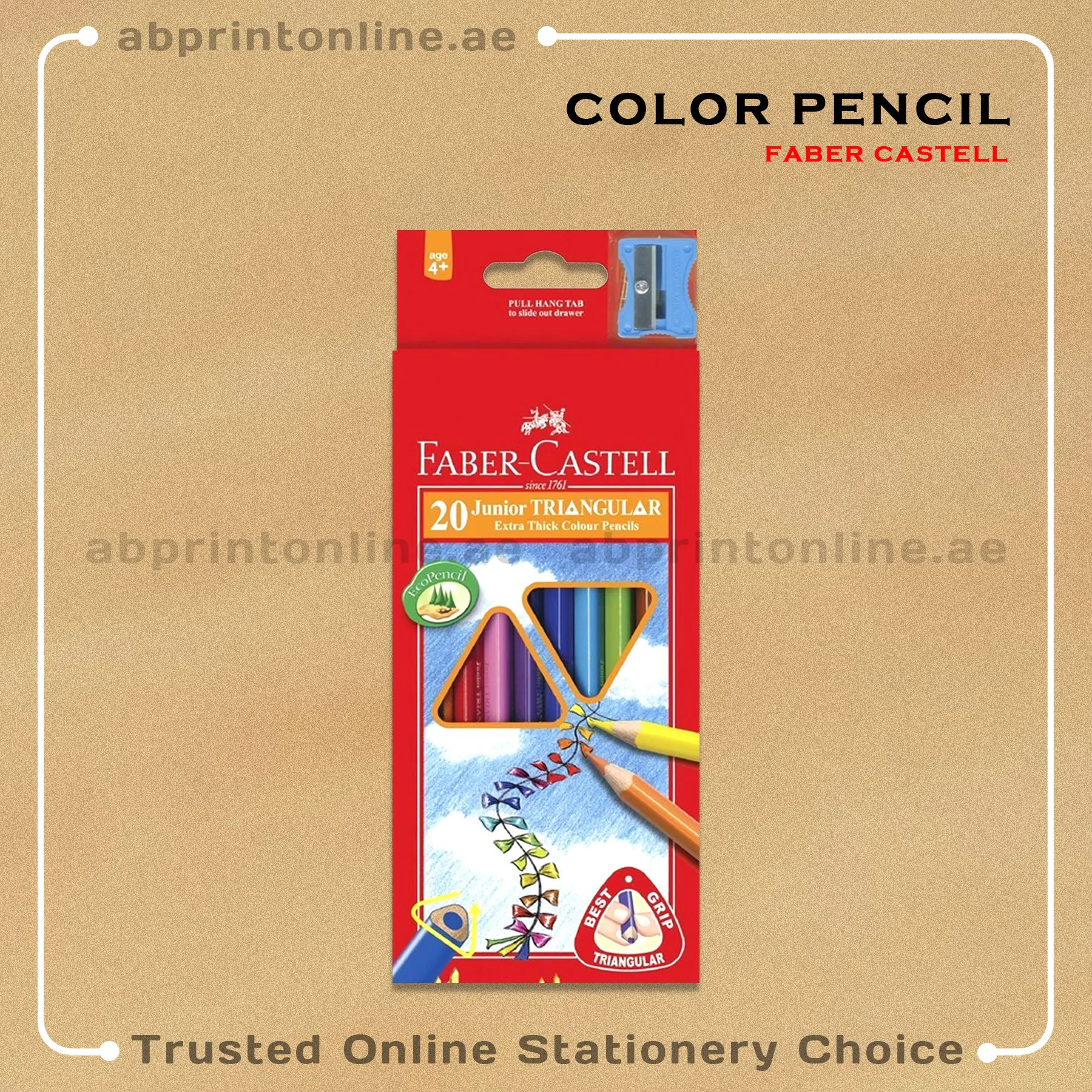 FABER-CASTELL JUNIOR TRIANGULAR COLOR PENCIL - 20 COLORS - Image 1