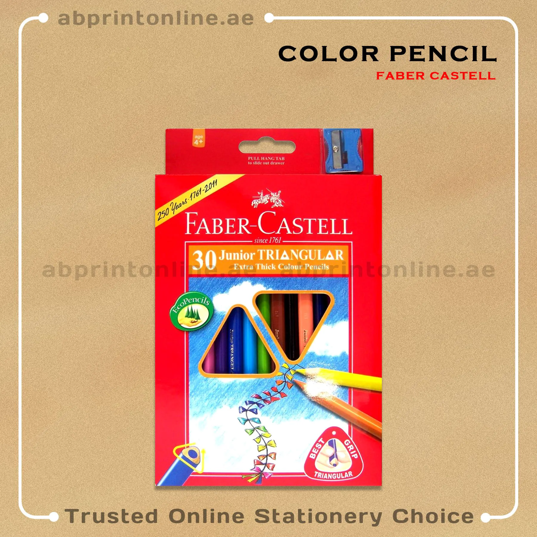 FABER-CASTELL JUNIOR TRIANGULAR COLOR PENCIL - 30 COLORS - Image 1