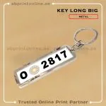 KEY RING PHOTO PRINTING -METAL NUMBER PLATE LARGE