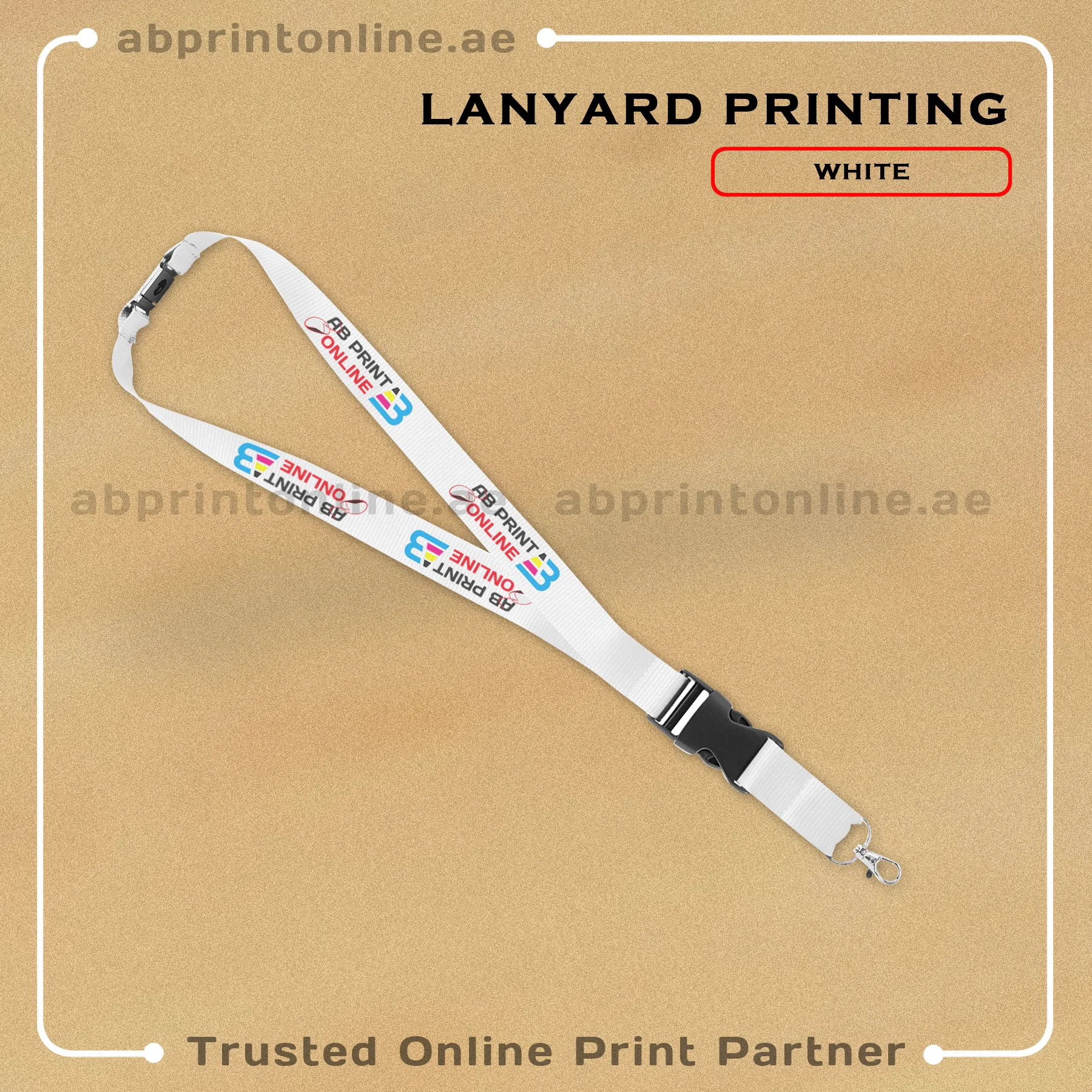 WHITE LANYARD PRINT - Image 1