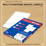 FIS A4 MULTIPURPOSE WHITE LABELS (4 STICKER X 100 SHT)