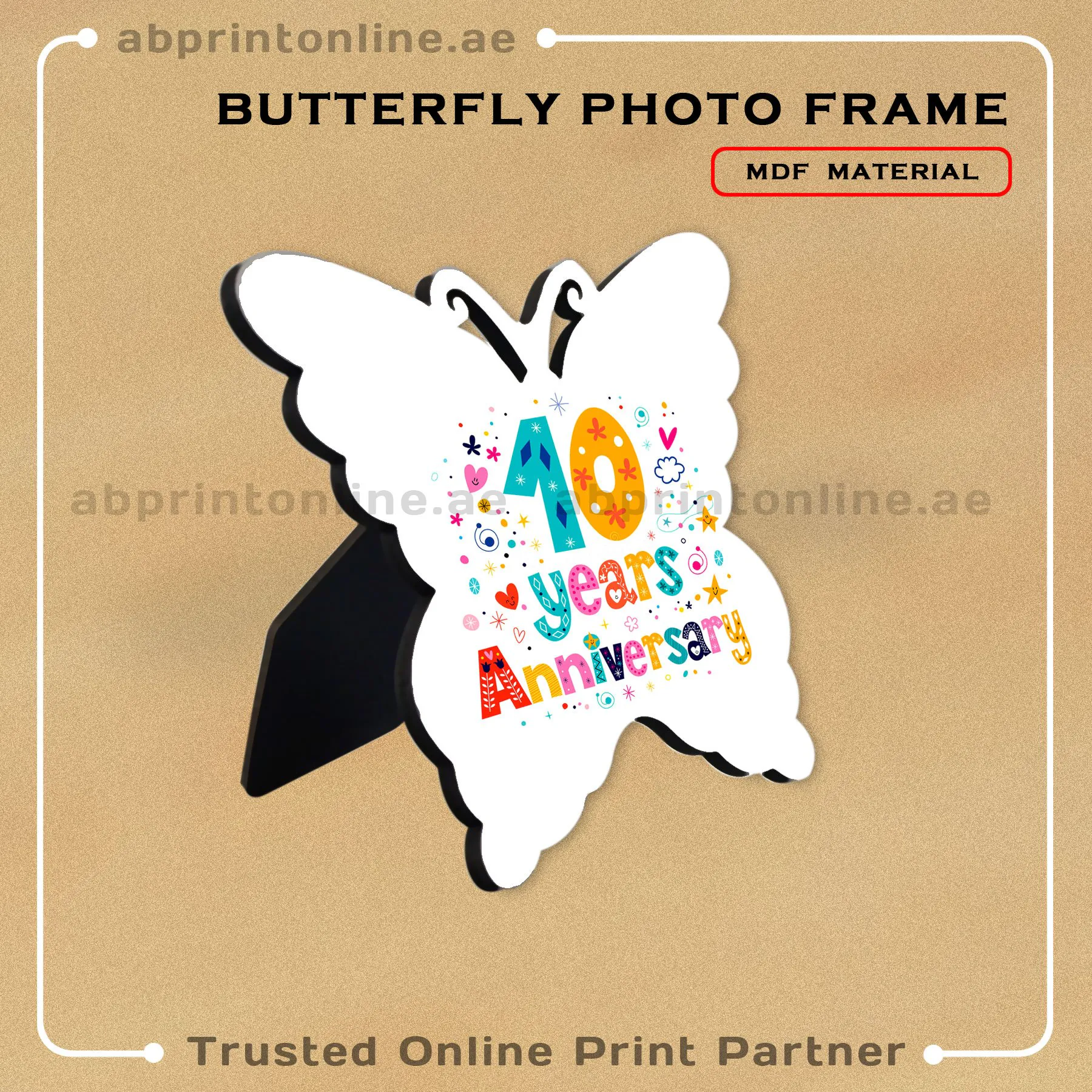 MDF-BUTTERFLY MDF PERSONALISED PHOTO FRAME PRINTING-BUTTERFLY DESIGN - Image 1