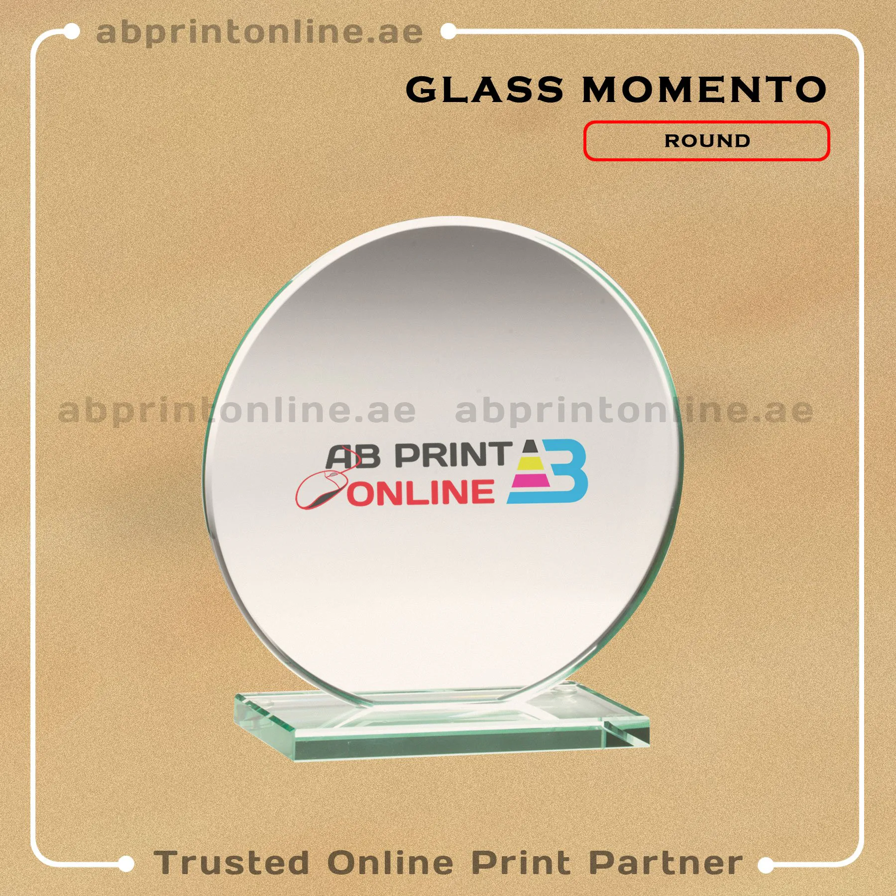 MOMENTO  GLASS ROUND CUT  PRINTING -DESIGN 3 - Image 1