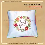 PERSONALISED EDGE COLORED  WHITE PILLOW PRINTING