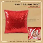 PERSONALISED MAGIC RED  COLORED  PILLOW PRINTING