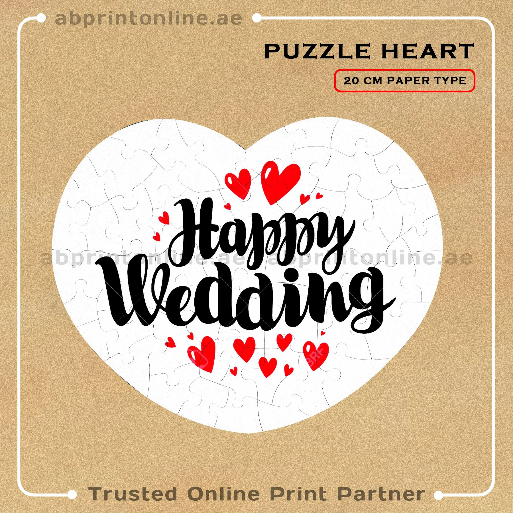 PUZZLE-HEART PERSONALISED HEART SHAPE PAPER PUZZLE PRINTING - Image 1
