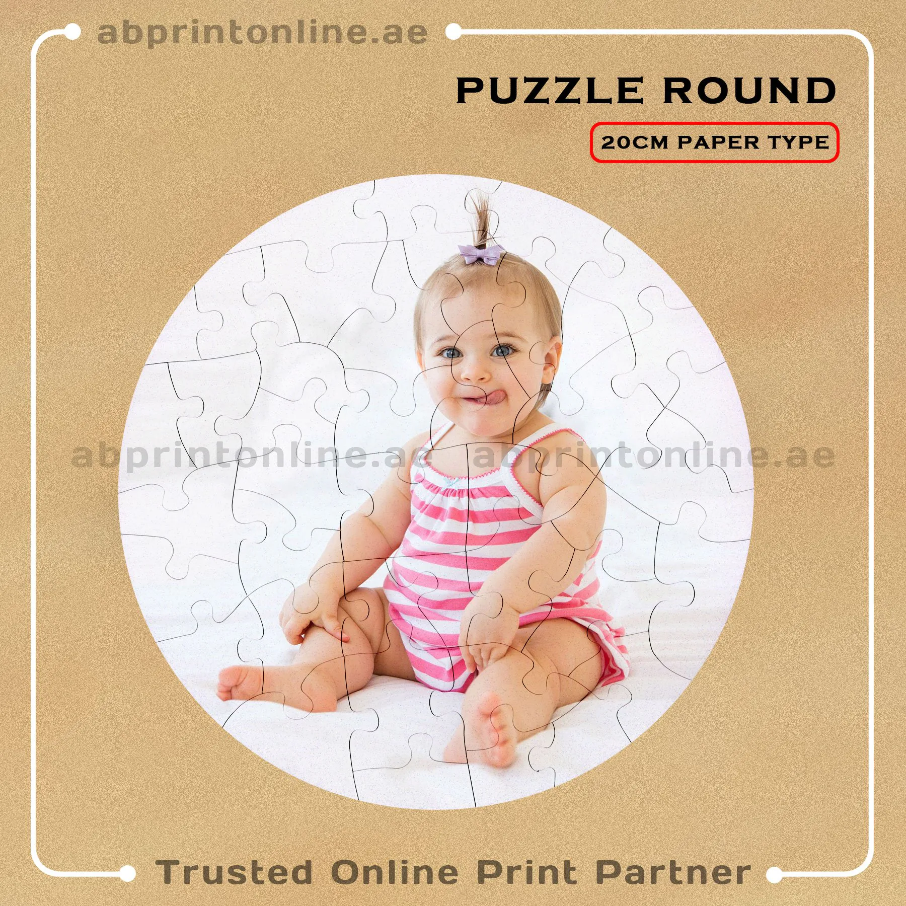 PUZZLE-ROUND PERSONALISED ROUND PAPER PUZZLE PRINTING - Image 1