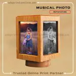 PERSONALISED WOODEN ROTATING PHOTO FRAME PRINTING
