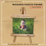 PERSONALISED WOODEN PHOTO FRAME PRINTING- LANDSCAPE -12.5CM X 17.5CM