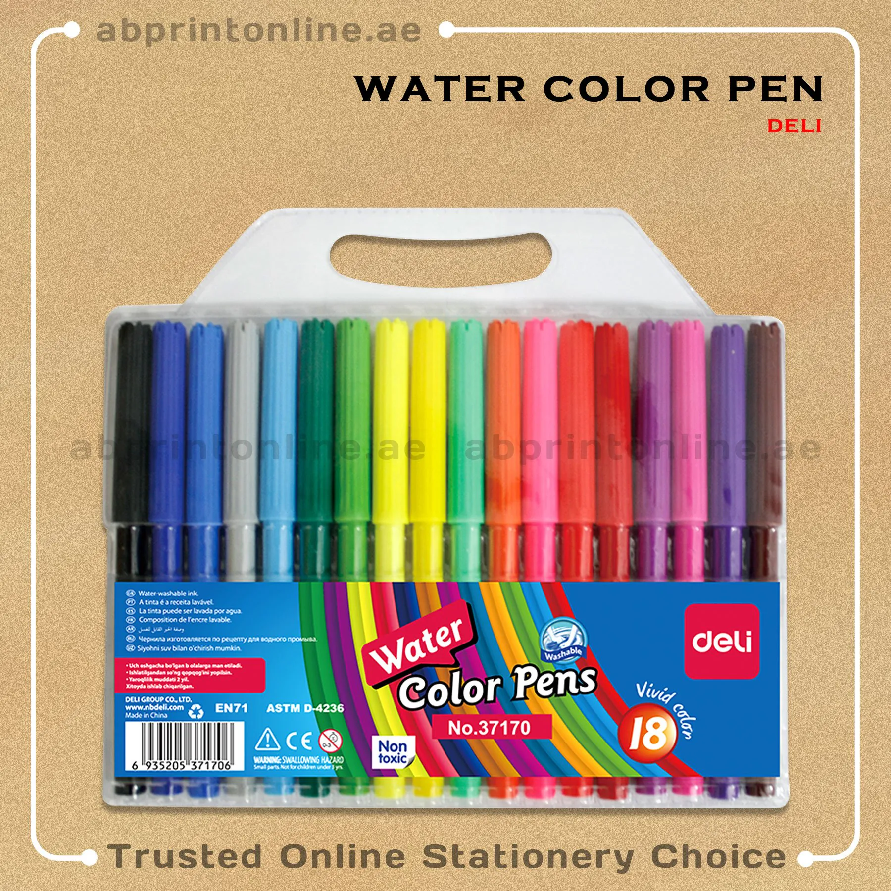 WaterColorPen18clr DELI COLORUN FELT PEN 18 COLOR - Image 1