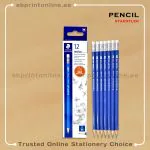 STAEDTLER NORICA PENCIL WITH RUBBER TIP PKT/12PCS