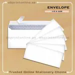 WHITE LETTER SIZE ENVELOPE PKT/50PCS (115X225MM)