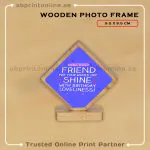 PERSONALISED WOODEN PHOTO FRAME PRINTING - 9.5CM X9.5CM