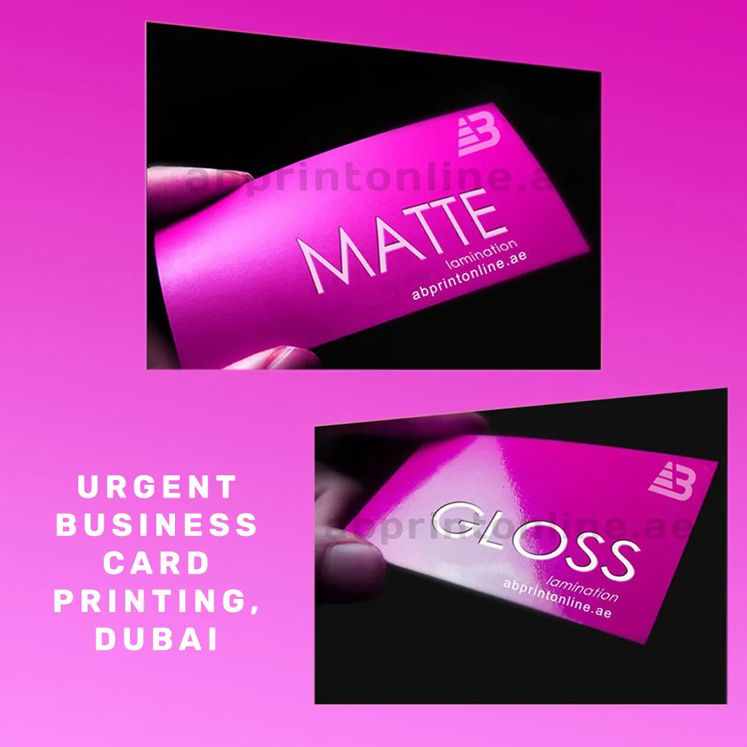 Gloss Finish and Matt Finish Business Card Printing in Dubai