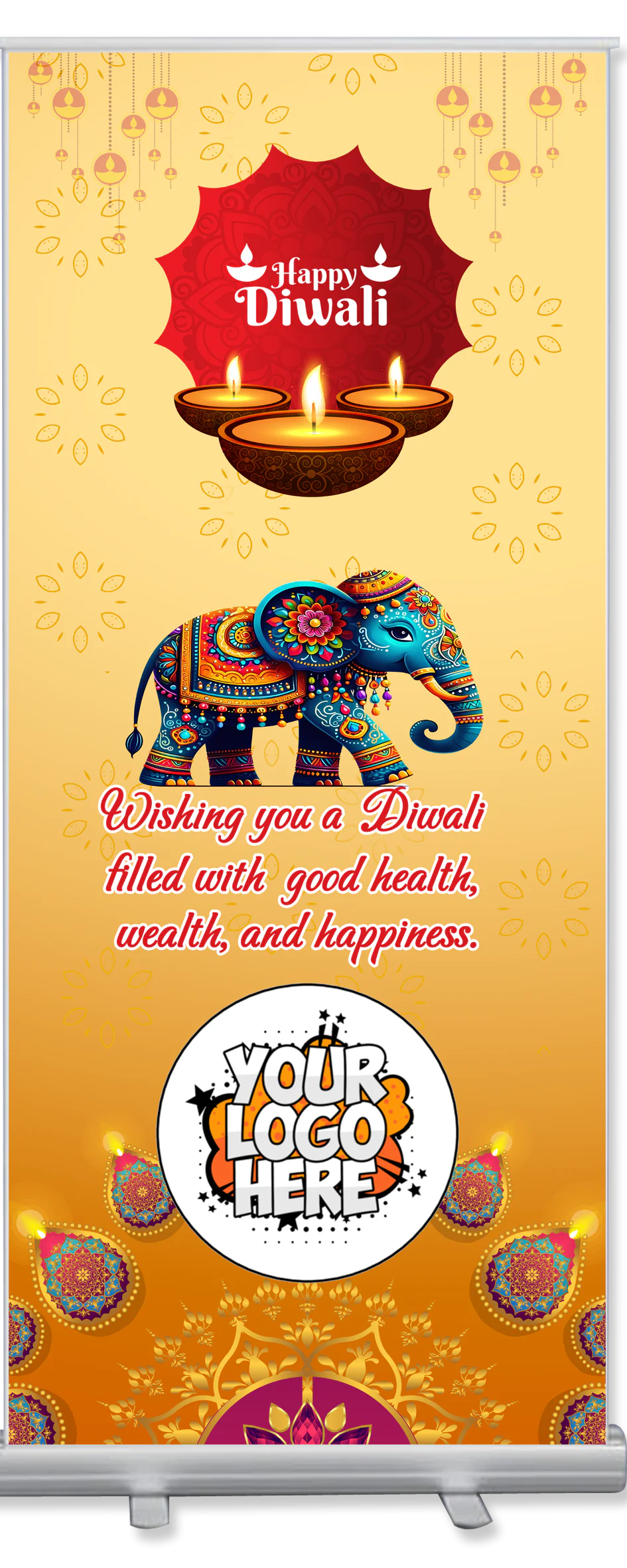 Diwali Rollup Stand Custom  - 85x200cm - DW910 - Image 1