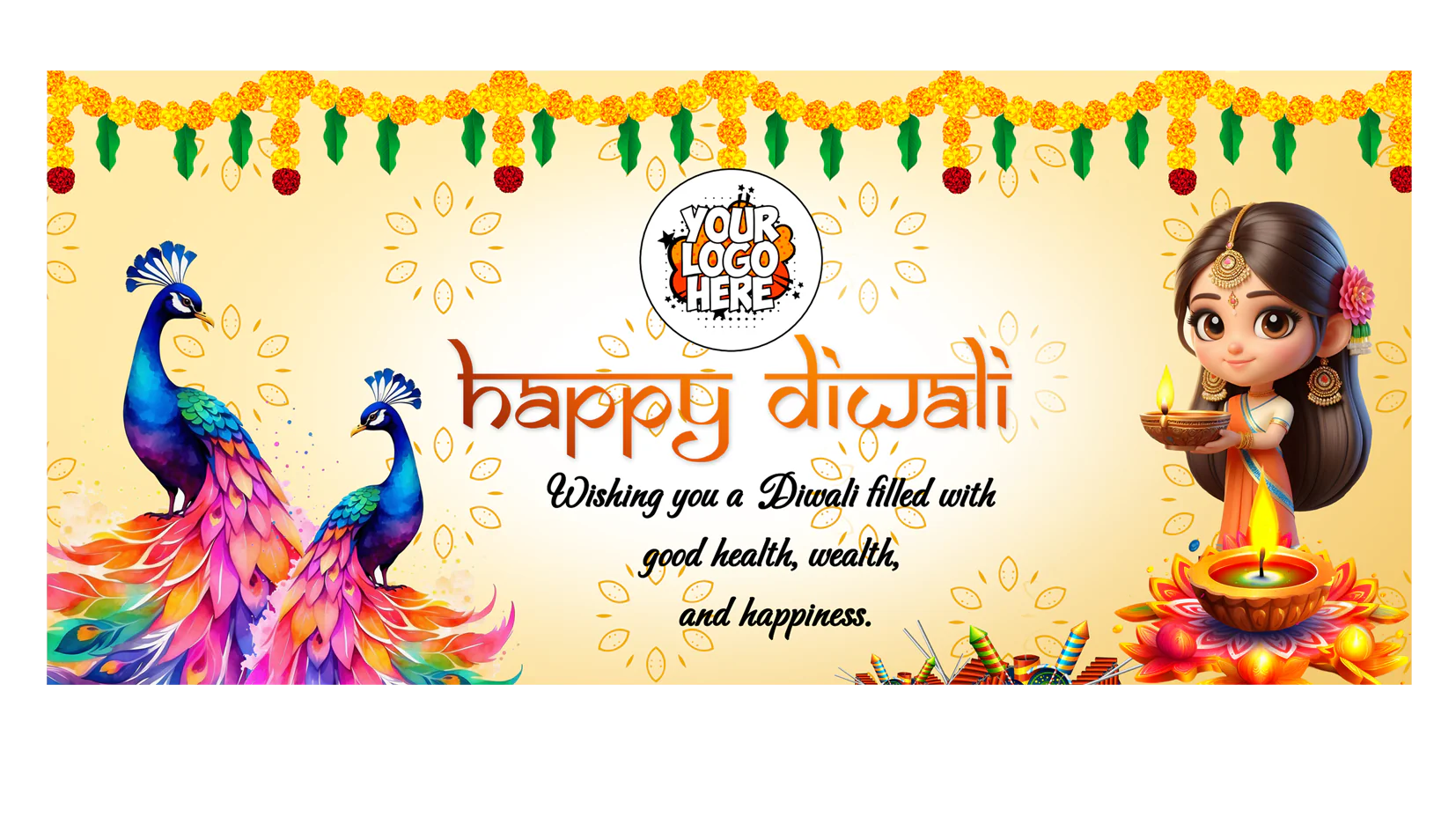 Diwali Banner Custom Medium - 70X100cm - DW912 - Image 1