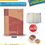 DIARY-A5-CREAM DAILY PU LIGHT&DARK BROWN-JOINT STICHING