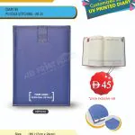 DIARY-B5-CREAM DAILY PU-BLUE EDGE STICHING