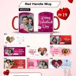 Red Handle Mug by AB Print House – personalized ceramic mug with custom photo and message, perfect Valentine’s Day gift.