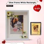 AB Print House Glow Frame – White Rectangle customized LED Valentine photo frame