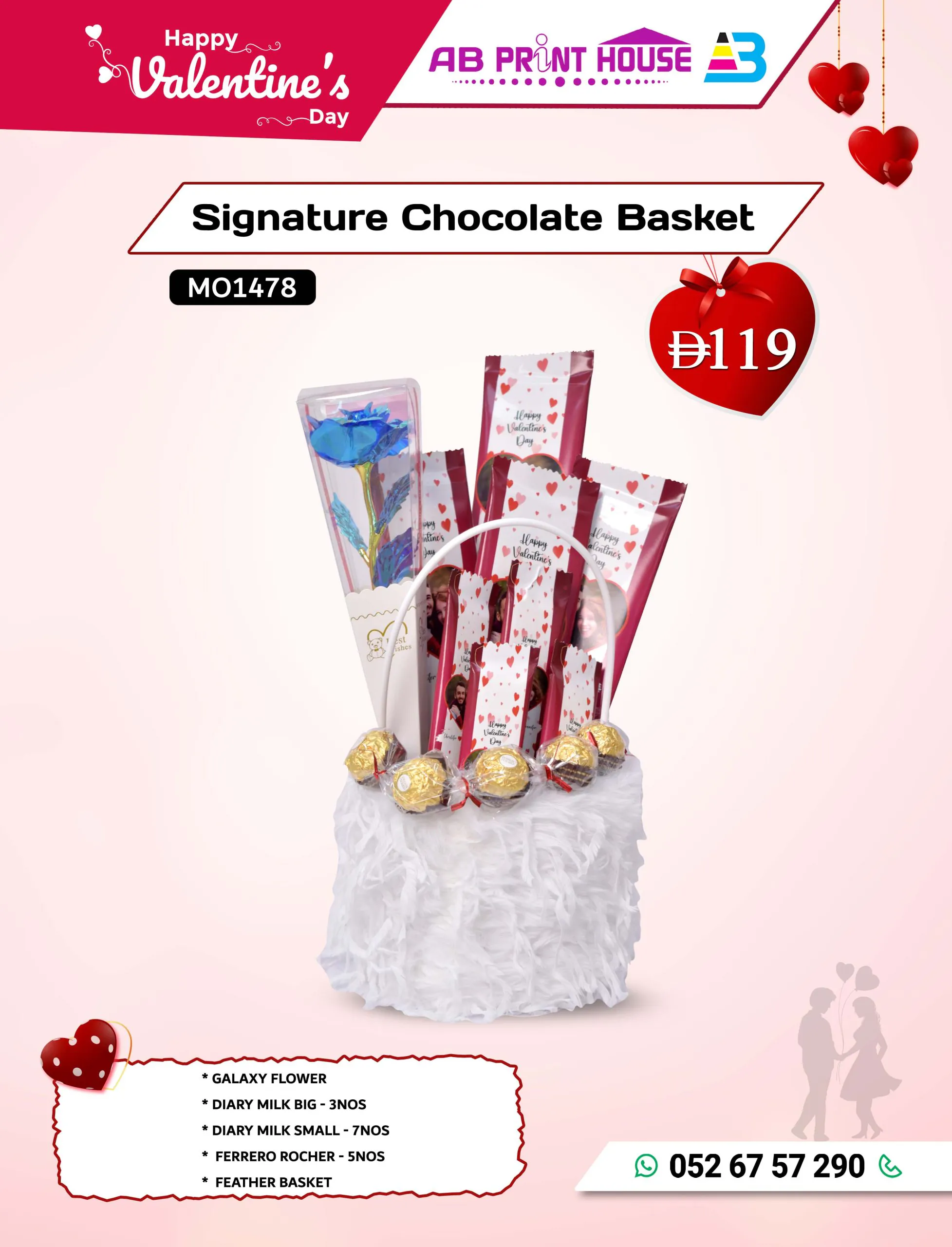 Valentine’s Day custom chocolate basket with gourmet chocolates wrapped in personalized photo paper featuring a romantic couple image, elegantly arranged for gifting.