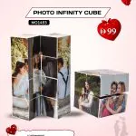 Photo Infinity Cube, 7 x 7 cm custom photo cube made from 350 gsm laminated material, Personalised on all sides.