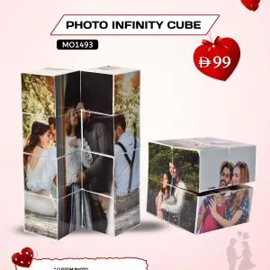 Photo Infinity Cube, 7 x 7 cm custom photo cube made from 350 gsm laminated material, Personalised on all sides.