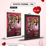A4 personalised photo frame, 30 x 40 cm custom photo and message, digital print in a glass frame.